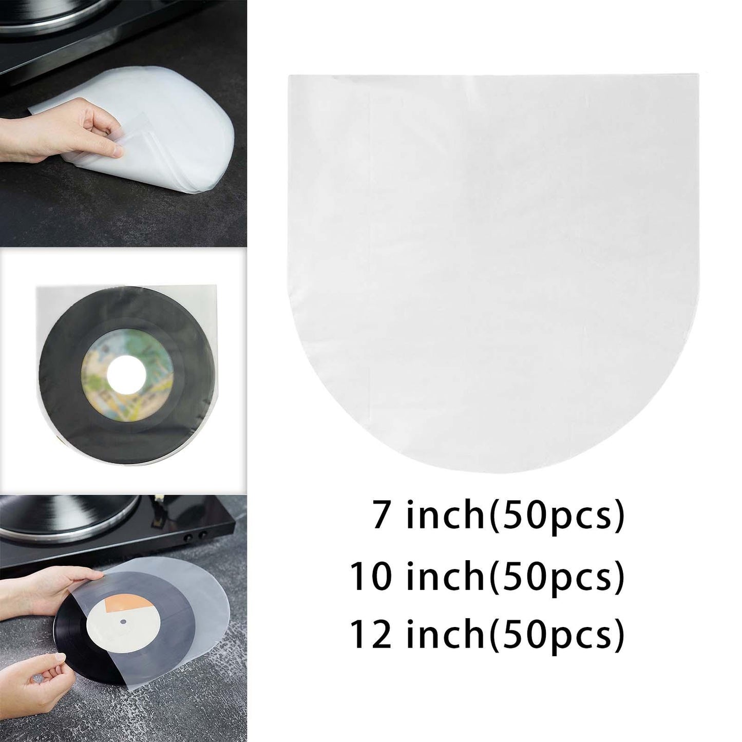 Portable Vinyl Record Inner Sleeves for Gramophone Record Turntable Player 7 inch
