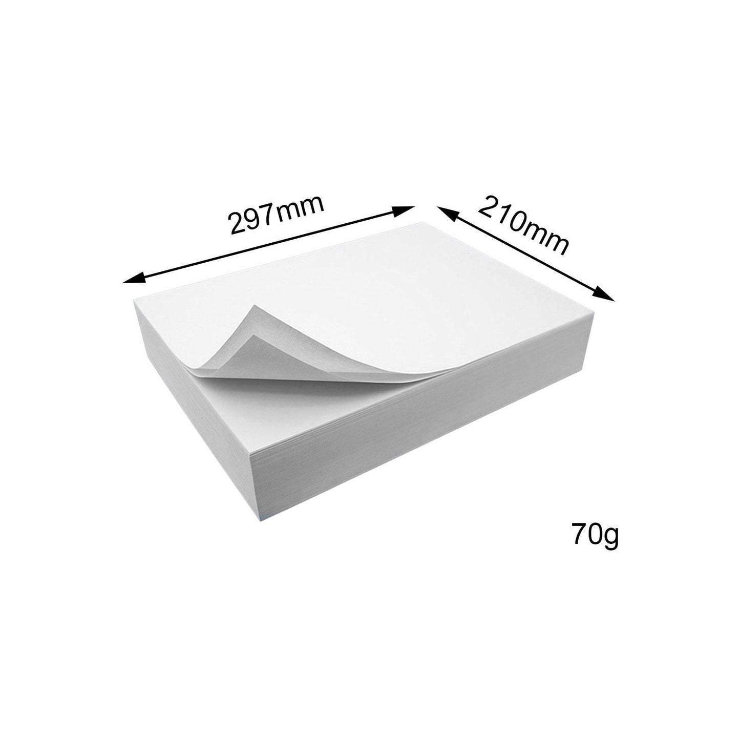 A4 Copying Paper 8.3" x 11.7" Smooth 500 Count for Home Office Reports Memos 70g