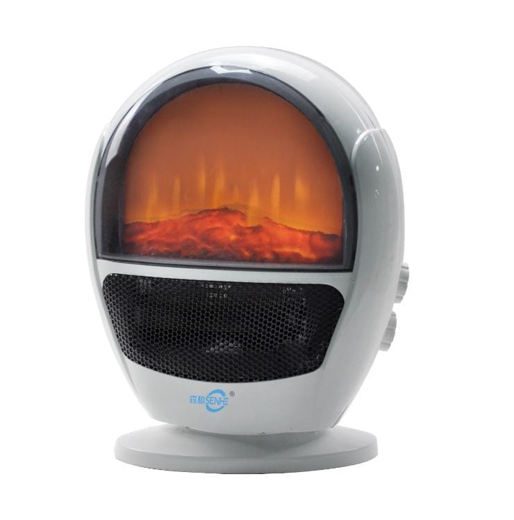 SENHE 3D Imitation Carbon Crystal Flame Shaking Head Radiator Warmer Electric Heater Warm Air Blower (White)