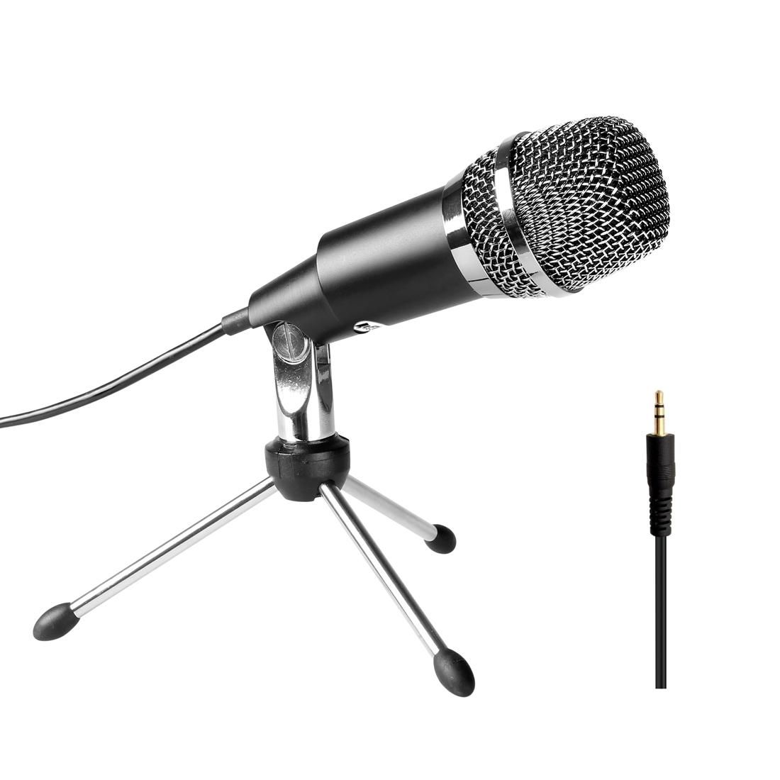 FIFINE K667 Home KTV Handheld Mic Universal Sound Recording Microphone with Tripod Stand for PC & Laptop & Live Boardcast, 3.5mm Earphone Port, Cable Length: 1.3m (Black)