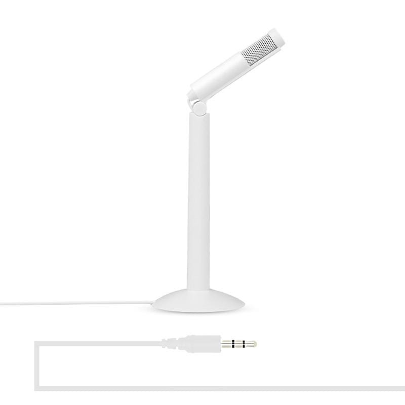 Yanmai SF-950 120 Degree Rotation Head 3.5mm Jack Studio Stereo Recording Microphone, Cable Length: 1.3m, Compatible with PC and Mac for Live Broadcast Show, KTV, etc. (White)