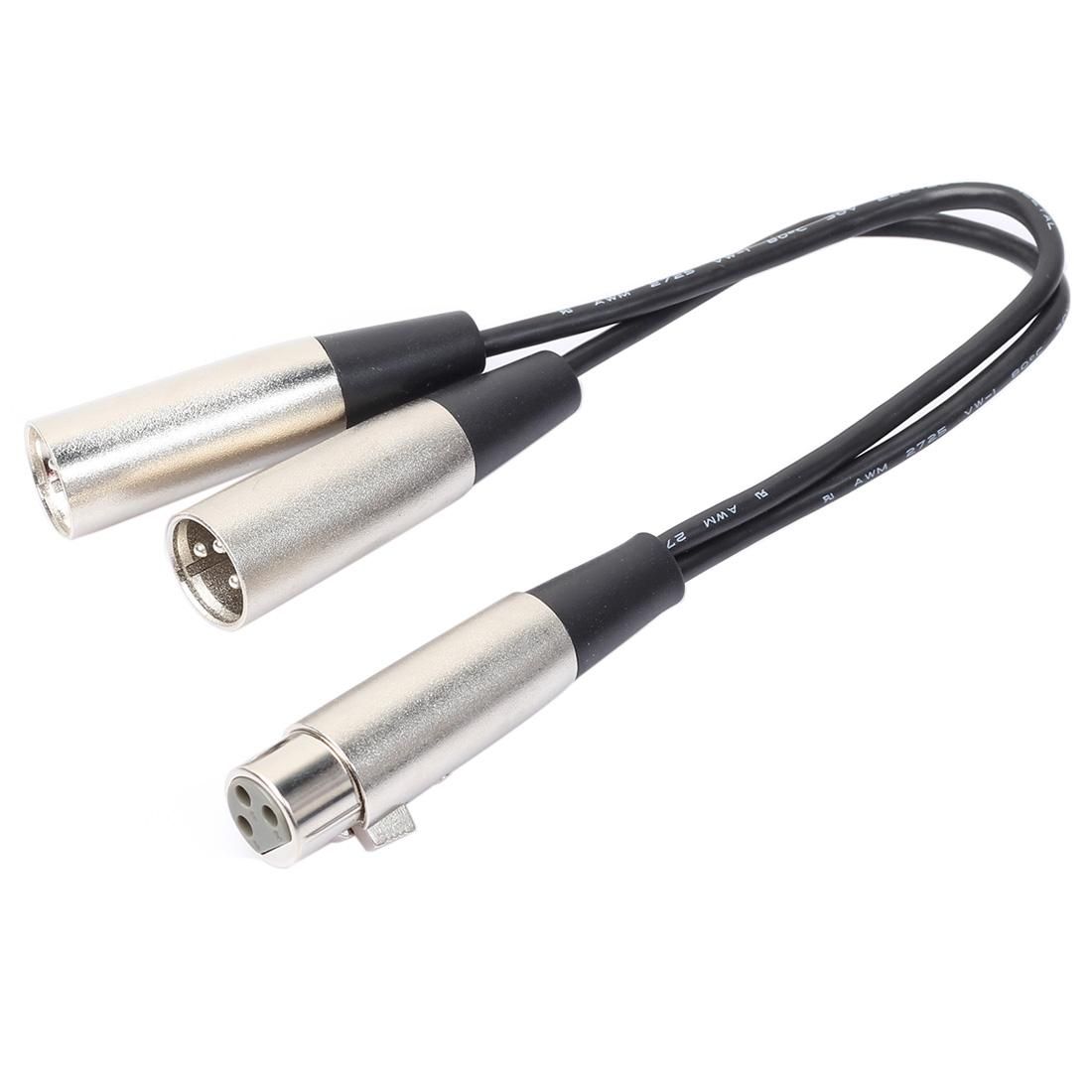 30cm XLR Female to Dual XLR Male Y Splitter Audio Cord Cable