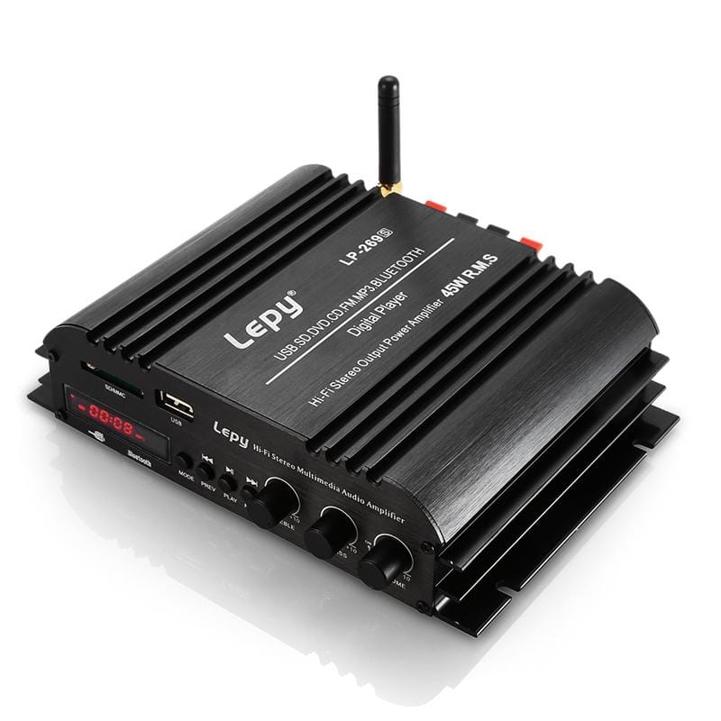 Car / Household Four Channels LED Display Amplifier Audio, Support Bluetooth / MP3 / USB / FM / SD Card with Remote Control, EU Plug