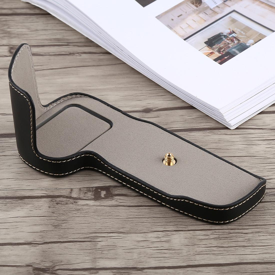 1/4 inch Thread PU Leather Camera Half Case Base for Canon EOS 5D Mark IV / 5D Mark III (Black)