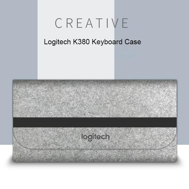Portable Felt Wireless Bluetooth Keyboard Storage Bag Dust-proof Bag for Logitech K380 Keyboard, with Magic Stick (Light Grey)