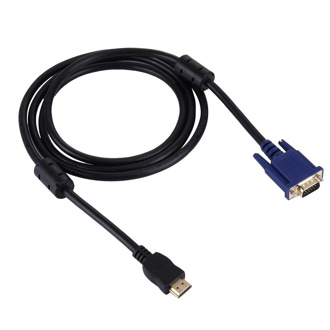 1.8m HDMI Male to VGA Male 15PIN Video Cable (Black)
