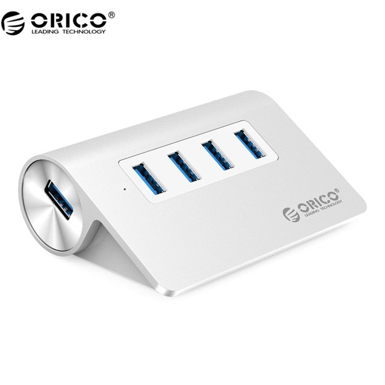 ORICO Multiple protections Plug and Play Aluminum Alloy 4 Ports USB 3.0 Hub (M3H4) - Silver Color