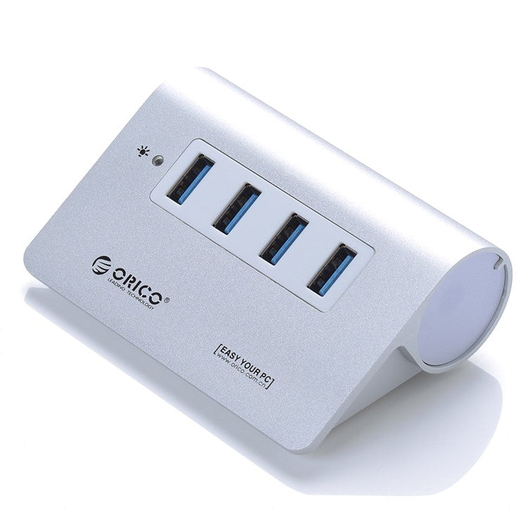 ORICO Multiple protections Plug and Play Aluminum Alloy 4 Ports USB 3.0 Hub (M3H4) - Silver Color
