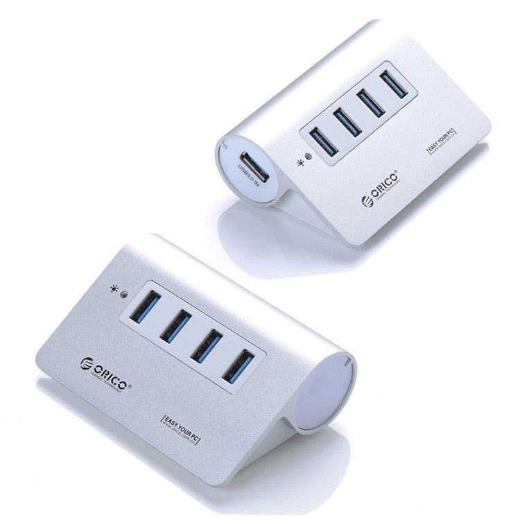 ORICO Multiple protections Plug and Play Aluminum Alloy 4 Ports USB 3.0 Hub (M3H4) - Silver Color