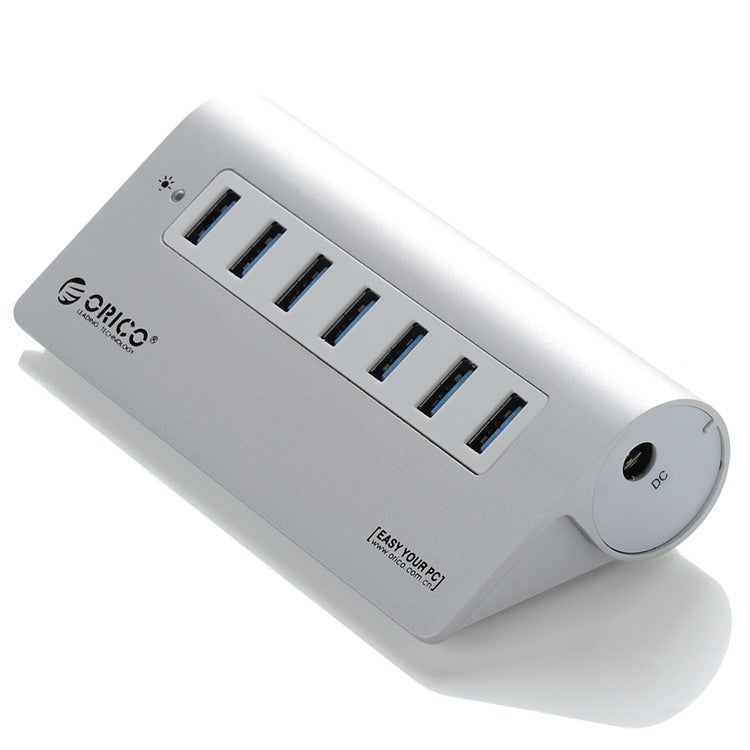 ORICO Aluminum 7 Ports USB 3.0 Hub with USB 3.0 Cable (M3H7) - Silver
