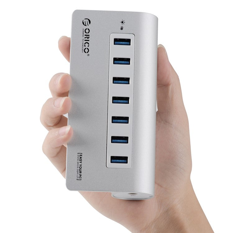 ORICO Aluminum 7 Ports USB 3.0 Hub with USB 3.0 Cable (M3H7) - Silver