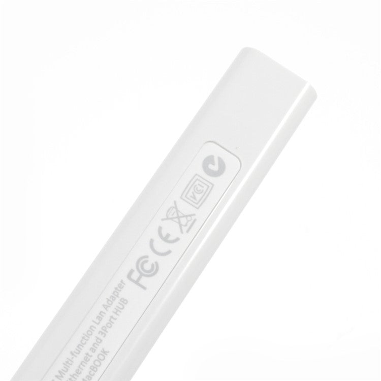 USB 3.1 Type C to 3-Port USB 2.0 Hub with Gigabyte Ethernet Adapter for Apple New MacBook 12-inch - White