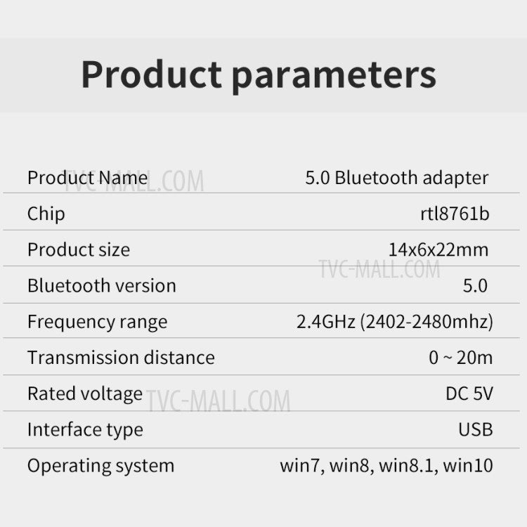 BT-08H Mini USB Bluetooth 5.0 Transmitter Computer Laptop Wireless Connection Adapter for Speaker Mouse Keyboard