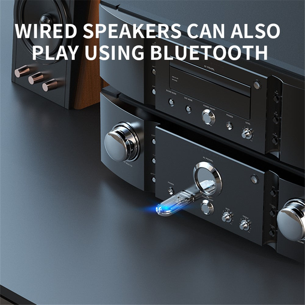 R10 Bluetooth-compatible 5.3 USB Dongle Audio Receiver Wireless Adapter for Car Audio Speaker Amplifier