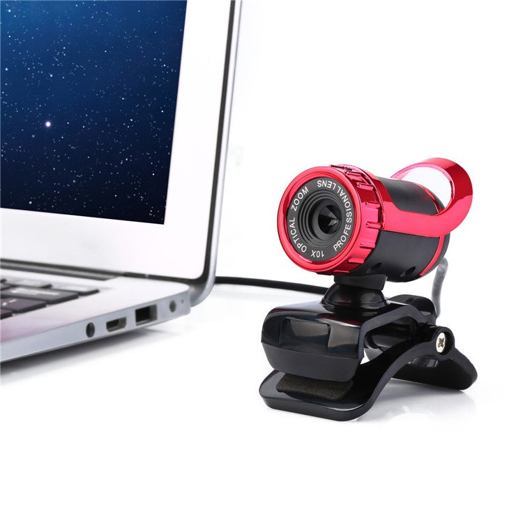 A859 Computer HD High Definition Video USB Camera Built-in Microphone - Red