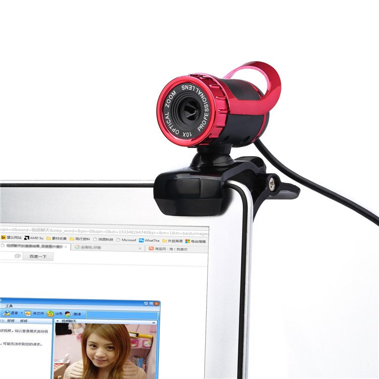 A859 Computer HD High Definition Video USB Camera Built-in Microphone - Red