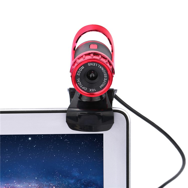 A859 Computer HD High Definition Video USB Camera Built-in Microphone - Red