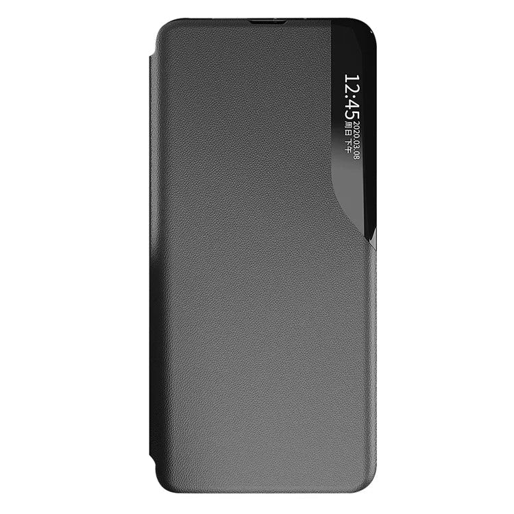 View Window PU Leather Shockproof Hands-free Stand Mobile Phone Cover for Xiaomi 12 Pro 5G / 12S Pro 5G / 12 Pro (Dimensity) 5G - Sapphire