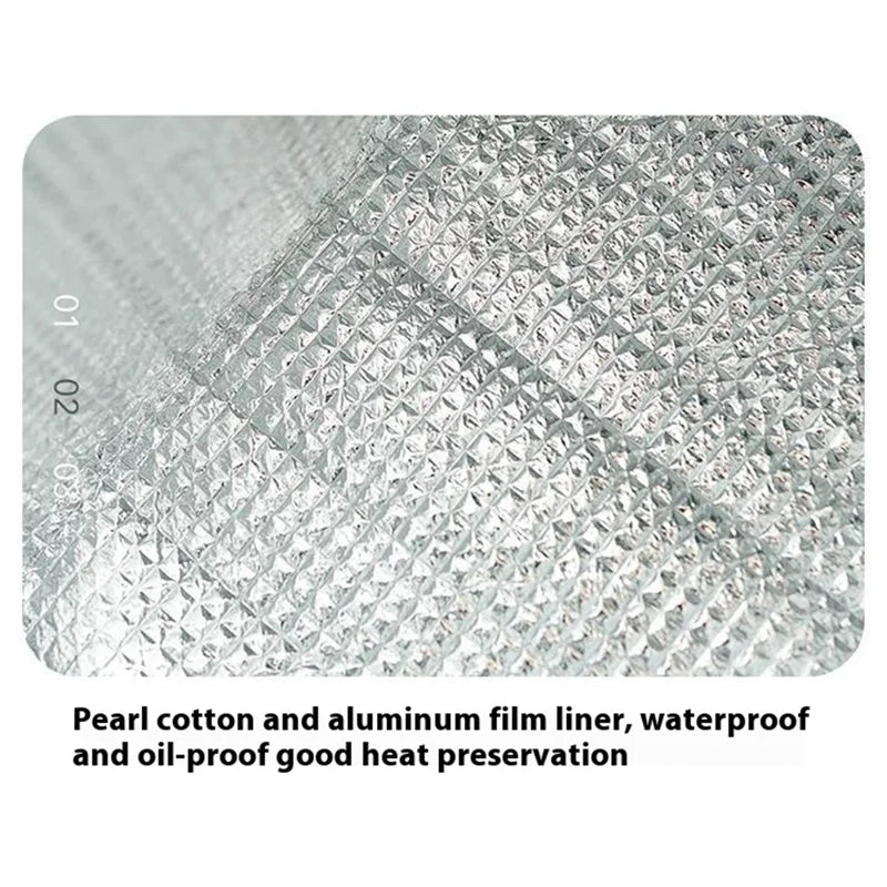 Lunch Tote Bag Oxford Cloth Insulated Lunch Cooler Bag Food Container Carrying Handbag - Navy Blue