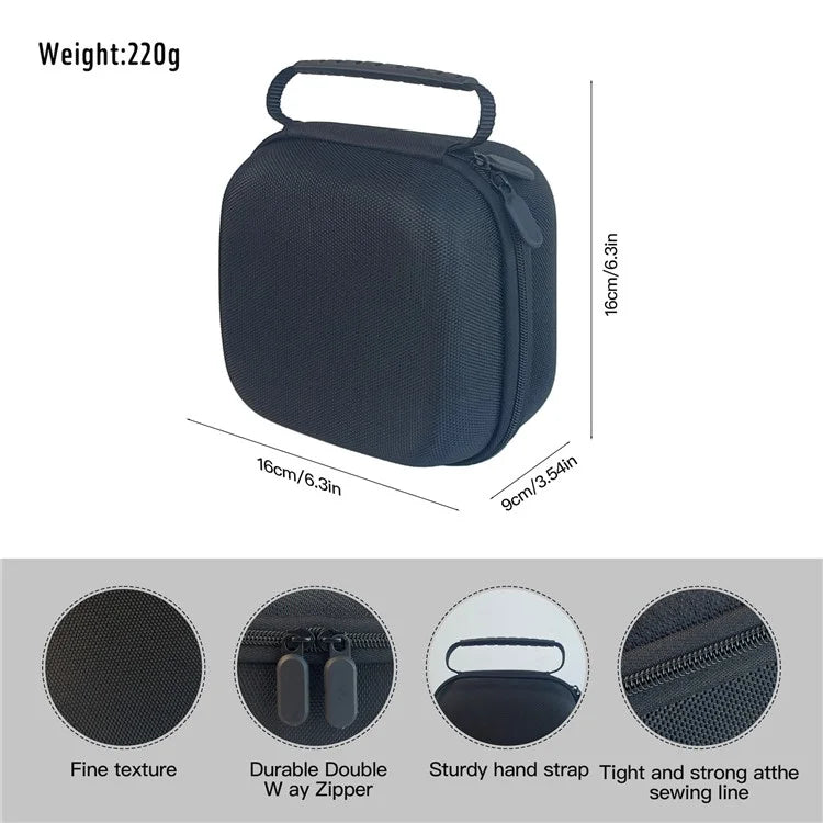 For Apple Mac Mini M4 Portable Carrying Case with Mesh Pocket Shock Resistant Storage Bag