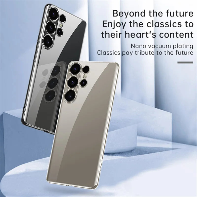 SULADA For Samsung Galaxy S25 Ultra Case Ultra Thin Electroplated TPU Clear Phone Cover - Silver