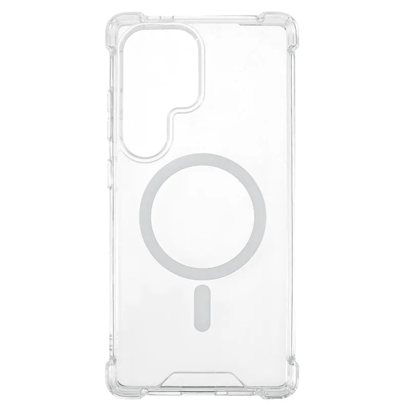 For Samsung Galaxy S23 Ultra Magnetic Case 1.5mm Shockproof Clear Phone Back Cover