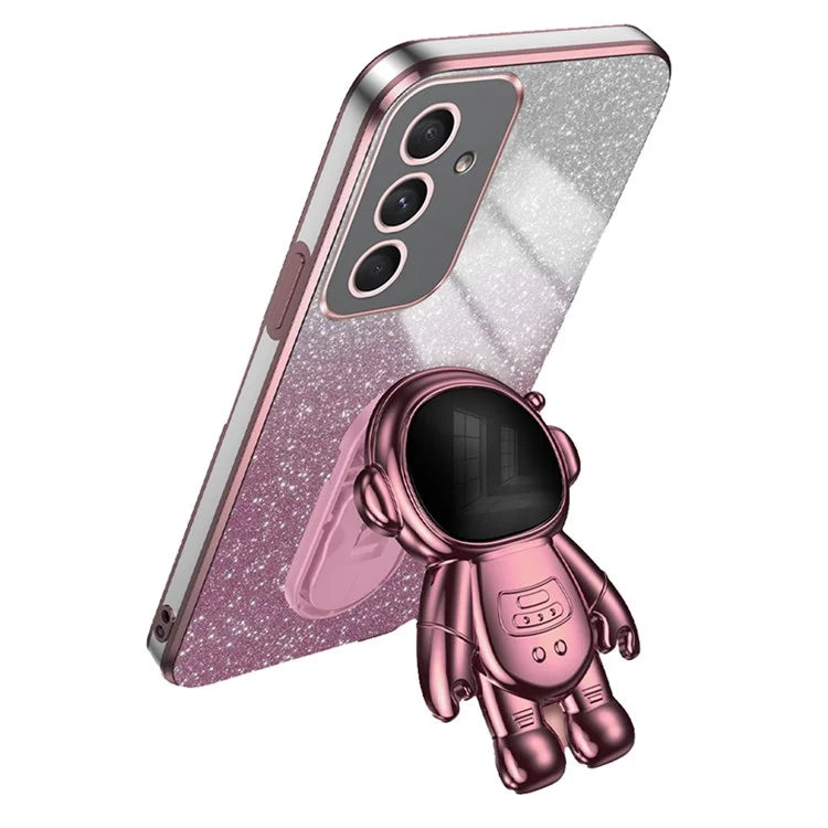 For Samsung Galaxy A54 5G Astronaut Kickstand Phone Case PC+TPU Anti-scratch Phone Cover - Pink