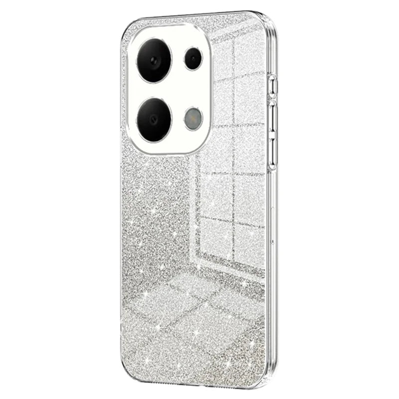 For Xiaomi Redmi Note 13 Pro 4G / Poco M6 Pro 4G Electroplating Shell Gradient Glitter Slim-Fit TPU Cell Phone Cases - Transparent