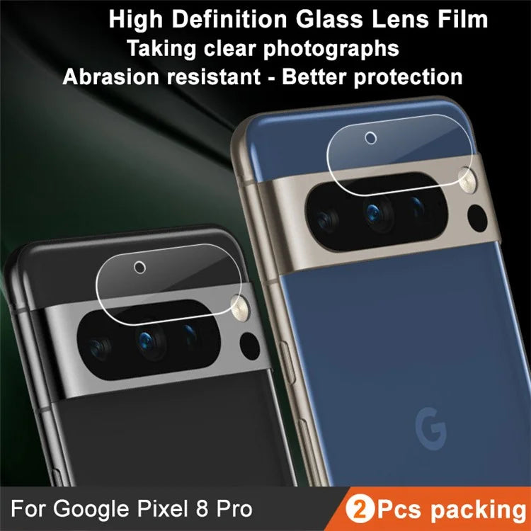 IMAK 2Pcs / Set For Google Pixel 8 Pro Tempered Glass Lens Protector Anti-scratch Lens Film (Downsize Version)