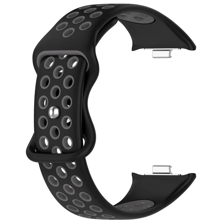 KALEBOL KLB-SSGJ-002 For Xiaomi Smart Band 8 Pro / Redmi Watch 4 Silicone Strap Dual Color - Black+Grey