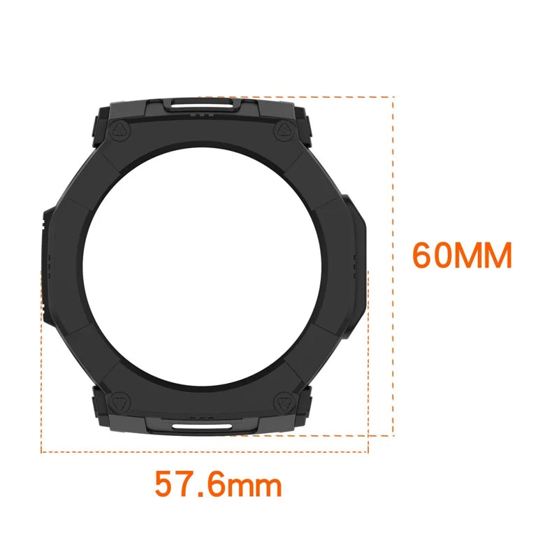 For Huami Amazfit T-Rex Ultra 2 Armor Watch Cover Hollow TPU Watch Frame Case - Green