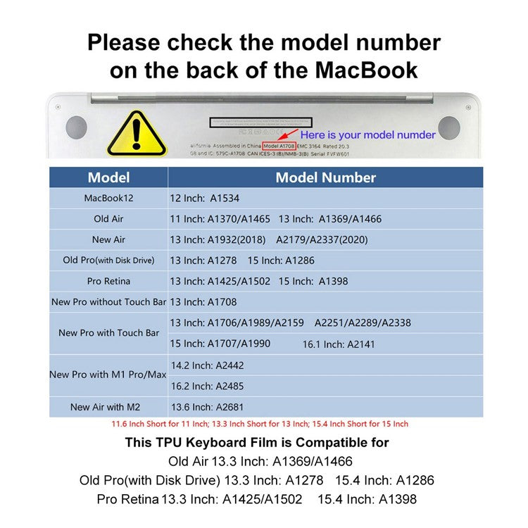 HAT PRINCE Silicone Keyboard Protector Skin for Macbook 15.4inch / 13.3inch (EU Versions)