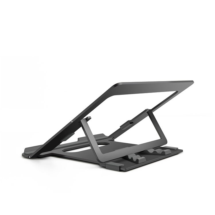 JP-1 Aluminum Alloy Adjustable Laptop Stand Foldable Notebook Desktop Mount Cooling Bracket - Dark Grey