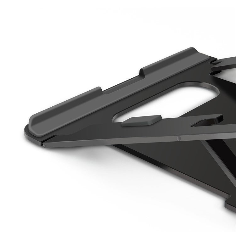 JP-1 Aluminum Alloy Adjustable Laptop Stand Foldable Notebook Desktop Mount Cooling Bracket - Dark Grey