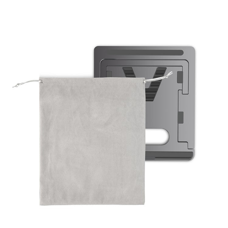 JP-1 Aluminum Alloy Adjustable Laptop Stand Foldable Notebook Desktop Mount Cooling Bracket - Dark Grey