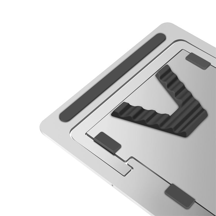 JP-1 Aluminum Alloy Adjustable Laptop Stand Foldable Notebook Desktop Mount Cooling Bracket - Light Grey