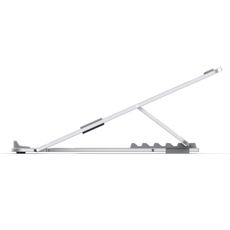 JP-1 Aluminum Alloy Adjustable Laptop Stand Foldable Notebook Desktop Mount Cooling Bracket - Light Grey