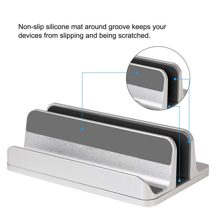 S09 Vertical Laptop Aluminum Bracket Base - Light Grey