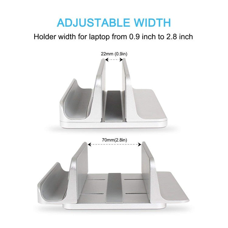 S09 Vertical Laptop Aluminum Bracket Base - Light Grey