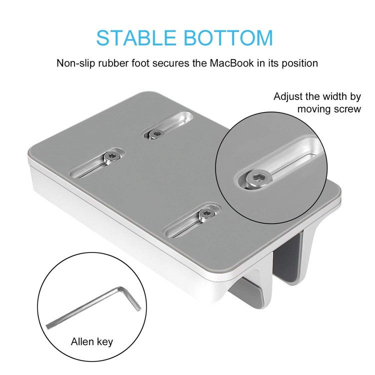 S09 Vertical Laptop Aluminum Bracket Base - Light Grey