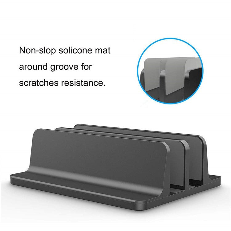 XWJ-004A Adjustable Width Double Slots Cooling Laptop Notebook Tablet Bracket Base - Black