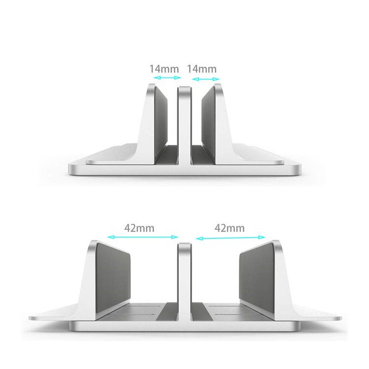 XWJ-004A Adjustable Width Double Slots Cooling Laptop Notebook Tablet Bracket Base - Silver