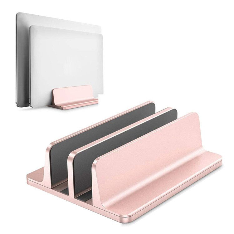 XWJ-004A Adjustable Width Double Slots Cooling Laptop Notebook Tablet Bracket Base - Rose Gold