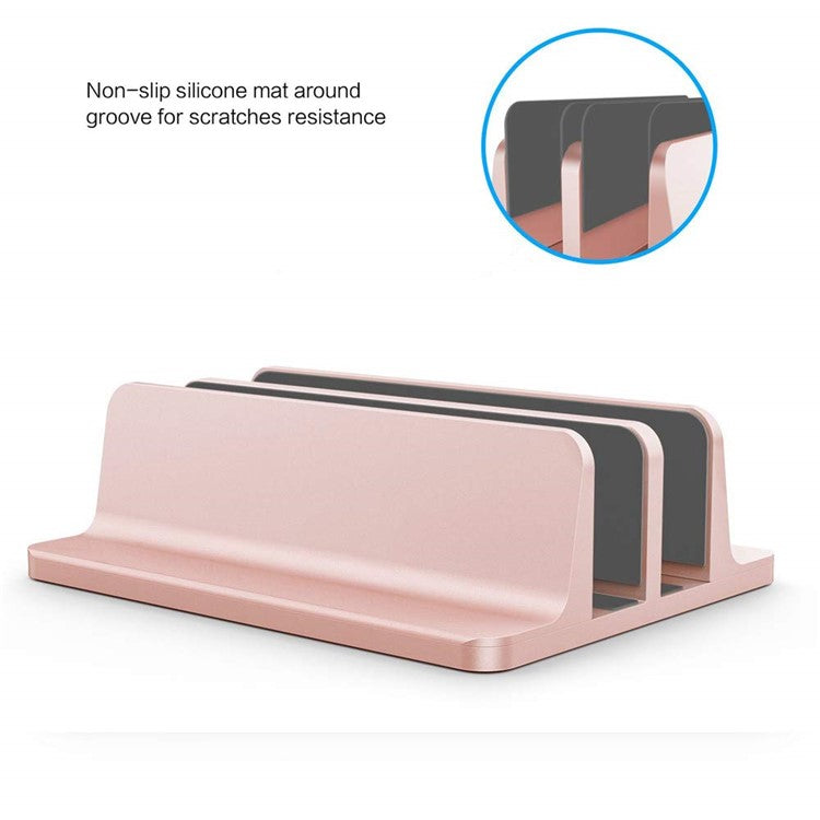 XWJ-004A Adjustable Width Double Slots Cooling Laptop Notebook Tablet Bracket Base - Rose Gold