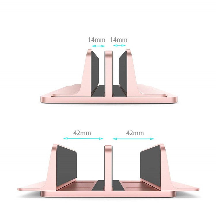 XWJ-004A Adjustable Width Double Slots Cooling Laptop Notebook Tablet Bracket Base - Rose Gold