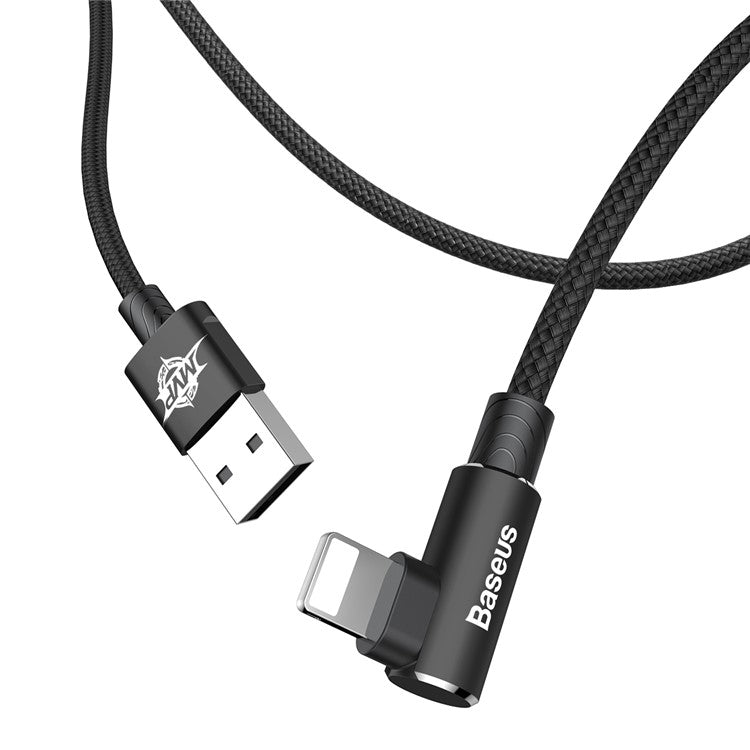 BASEUS MVP Elbow 2A Fast Charging Right Angle 90-Degree iP Data Cable - Black