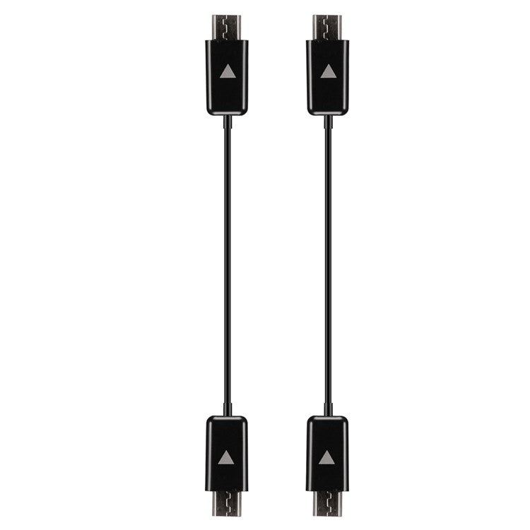 2Pcs/Set Micro USB Male to Micro USB Male Data Sync Charging Cable for Samsung Huawei LG - Black
