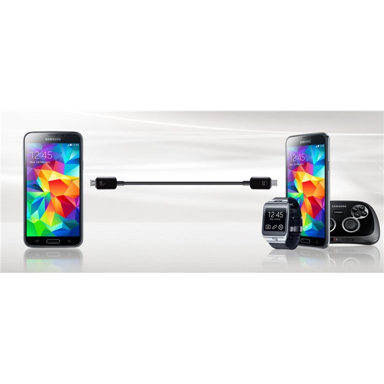 2Pcs/Set Micro USB Male to Micro USB Male Data Sync Charging Cable for Samsung Huawei LG - Black