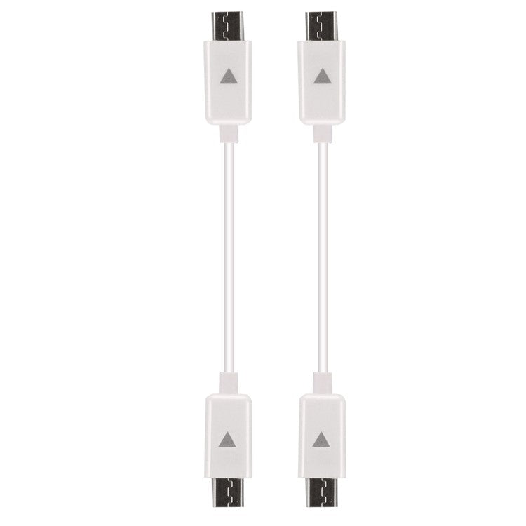 2Pcs/Set Micro USB to Micro USB Battery Power Sharing Cable for Samsung Huawei LG - White