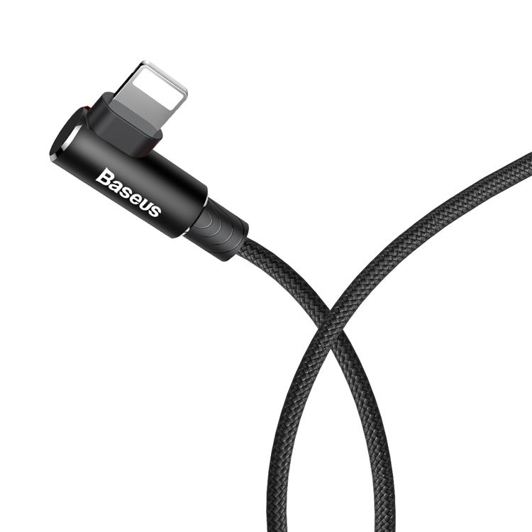 BASEUS MVP Elbow USB Data Sync Cable Right Angle 90-Degree USB to iP Charging Cord 2m 1.5A - Black